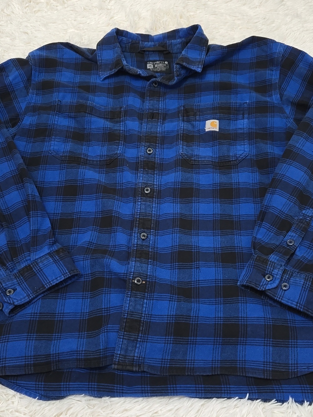 Carhartt 2XL Men's Relaxed Fit Midweight Flannel Long Sleeved Plaid Shirt